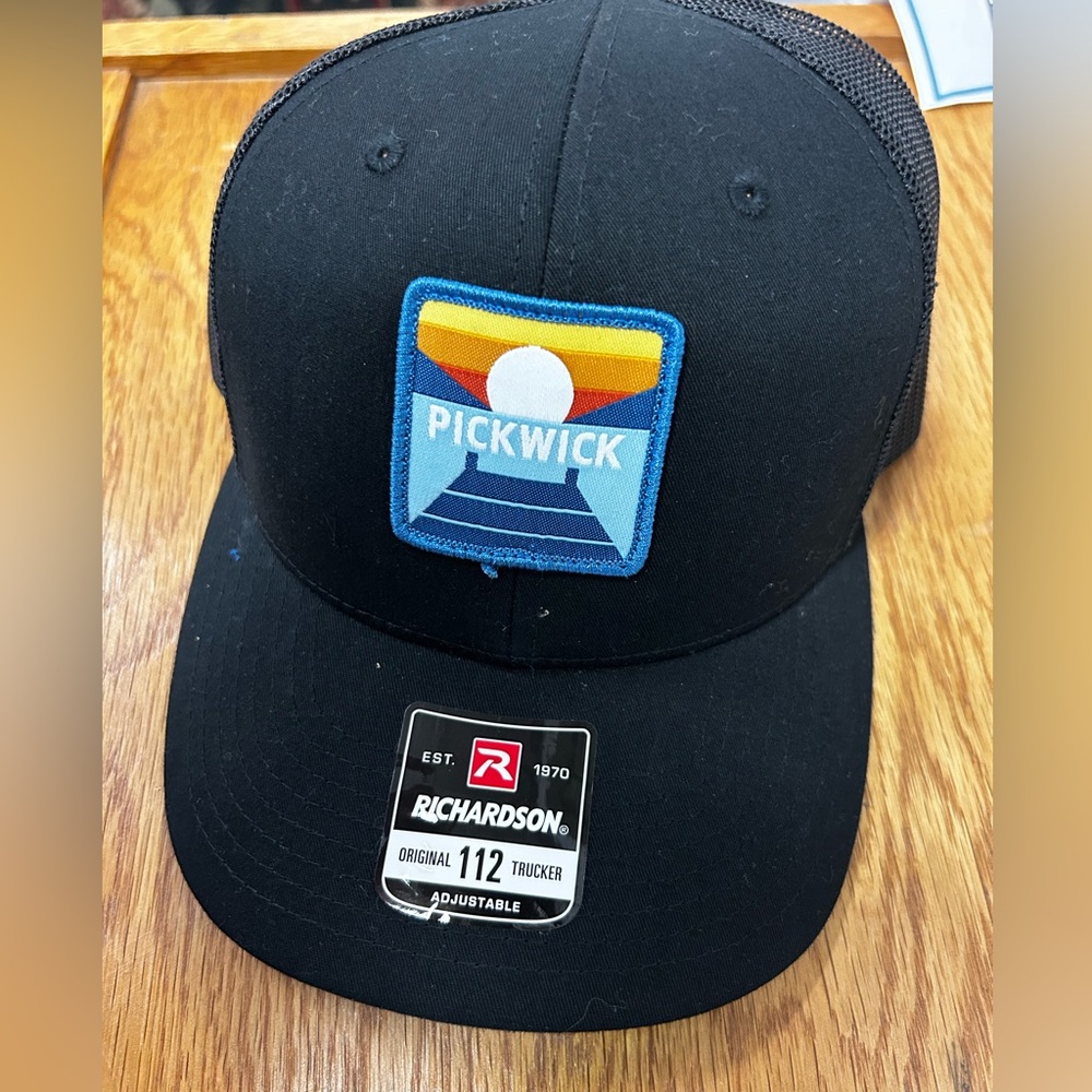 Pickwick Patch Richardson 112 Trucker Hat - Black with Blue Patch
